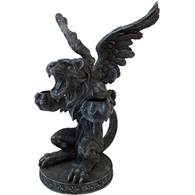 ゴシックライオンガーゴイル キャンドルホルダー スタチュー(像) Gothic Lion Gargoyle Candle Holder Statue