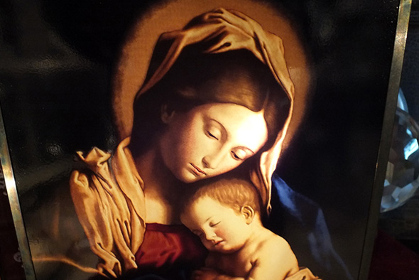 アートグラスフレーム 聖母マリア＆幼児イエスキリスト 聖母子像 Art