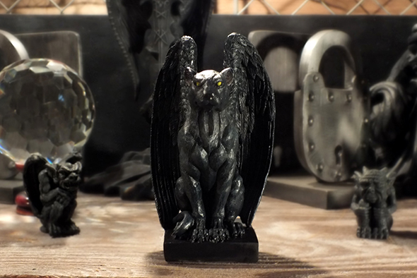 ジャガーガーゴイル ゴシック スタチュー(像) Winged Moon Eyed Jaguar Gargoyle Gothic Statue