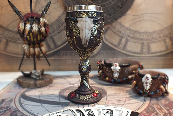 ブルスカル ゴシック ワインゴブレット Bull Skull Decorative Gothic Goblet