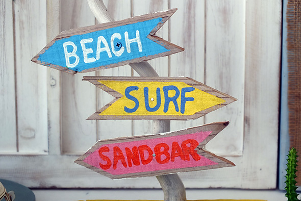 【1点もの】ビーチデコレーション・ガイドスタンド(看板) B Guide Strand SURF/BEACH/SANDBAR