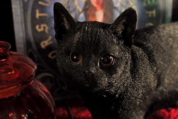 ブラックキャット 黒猫の置物 Black Cat Statue 