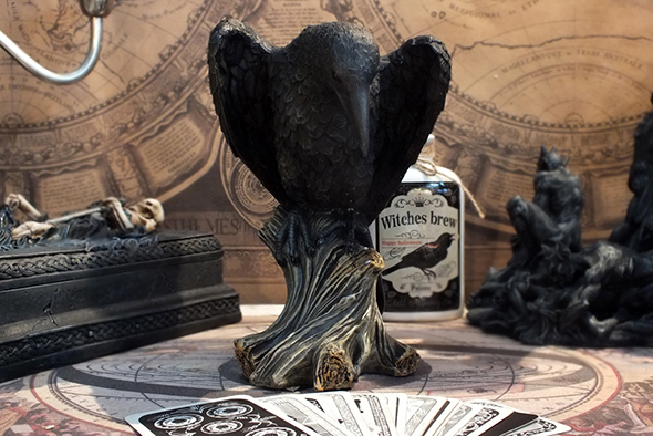 ダークレイヴンオンツリー スタチュー(像) Dark Raven on Tree Statue