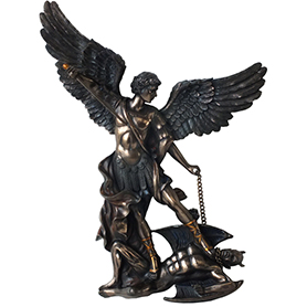 大天使聖ミカエル ハンギング(壁掛け)ブロンズ像 ウォールプラーク St.Michael Bronze Wall Plaque 
