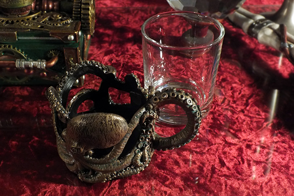 オクトパス(タコ) レジンカップホルダー付 ガラスマグ 3D Octopus Resin Cup Holder Glass Mug  

